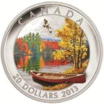 Sběratelská investiční mince 20 CAD Autumn Bliss Herbstimpression Podzimní harmonie Kanada 1 oz Ag 2013