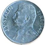 Stříbrná mince 50 Kč 70. výročí narození J. V. Stalina 1949