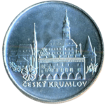 Stříbrná mince 50 Kčs Městská památková rezervace Český Krumlov 1986 b.k.