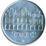 Stříbrná mince 50 Kčs Městská památková rezervace Telč 1986 b.k.