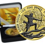 Sběratelská investiční mince 2 Pounds Mystic Forest Robin Hood Space Gold, zlaceno 1 oz Ag 2021