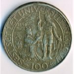 Stříbrná mince 100 Kč 60. výročí založení Univerzity Karlovy 1948