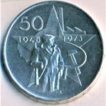 Stříbrná mince 50 Kčs 25. výročí Vítězného února 1973 b.k.