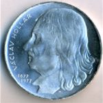 Stříbrná mince 100 Kčs 300. výročí úmrtí Václava Hollara 1977 b.k.