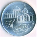 Stříbrná mince 50 Kčs Mariánské Lázně 1991 b.k.