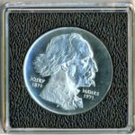 Stříbrná mince 100 Kčs 100. výročí úmrtí Josefa Mánesa 1971 Proof