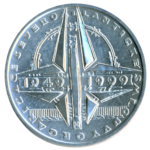 Stříbrná mince 200 Kč 50. výročí založení Organizace Severoatlantické smlouvy 1999 b.k.