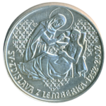 Stříbrná mince 200 Kč 750. výročí úmrtí sv. Zdislavy z Lemberka 2002 b.k.