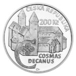 Stříbrná mince 200 Kč - 900. výročí  úmrtí kronikáře Kosmase 2025 Proof - Obrázek 2