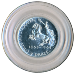 Stříbrná mince 10 Kčs 100. výročí položení základního kamene Národního divadla v Praze 1968 Proof