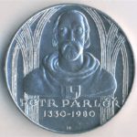 Stříbrná mince 100 Kčs 650. výročí narození Petra Parléře 1980 b.k.