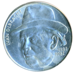 Stříbrná mince 100 Kčs 100. výročí narození Ivana Olbrachta 1982 b.k.