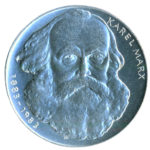 Stříbrná mince 100 Kčs 100. výročí úmrtí Karla Marxe 1983 b.k.