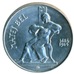 Stříbrná mince 100 Kčs 300. výročí narození Mateje Bela 1984 b.k.