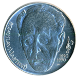 Stříbrná mince 100 Kčs 100. výročí narození Bohuslava Martinů 1990 b.k.