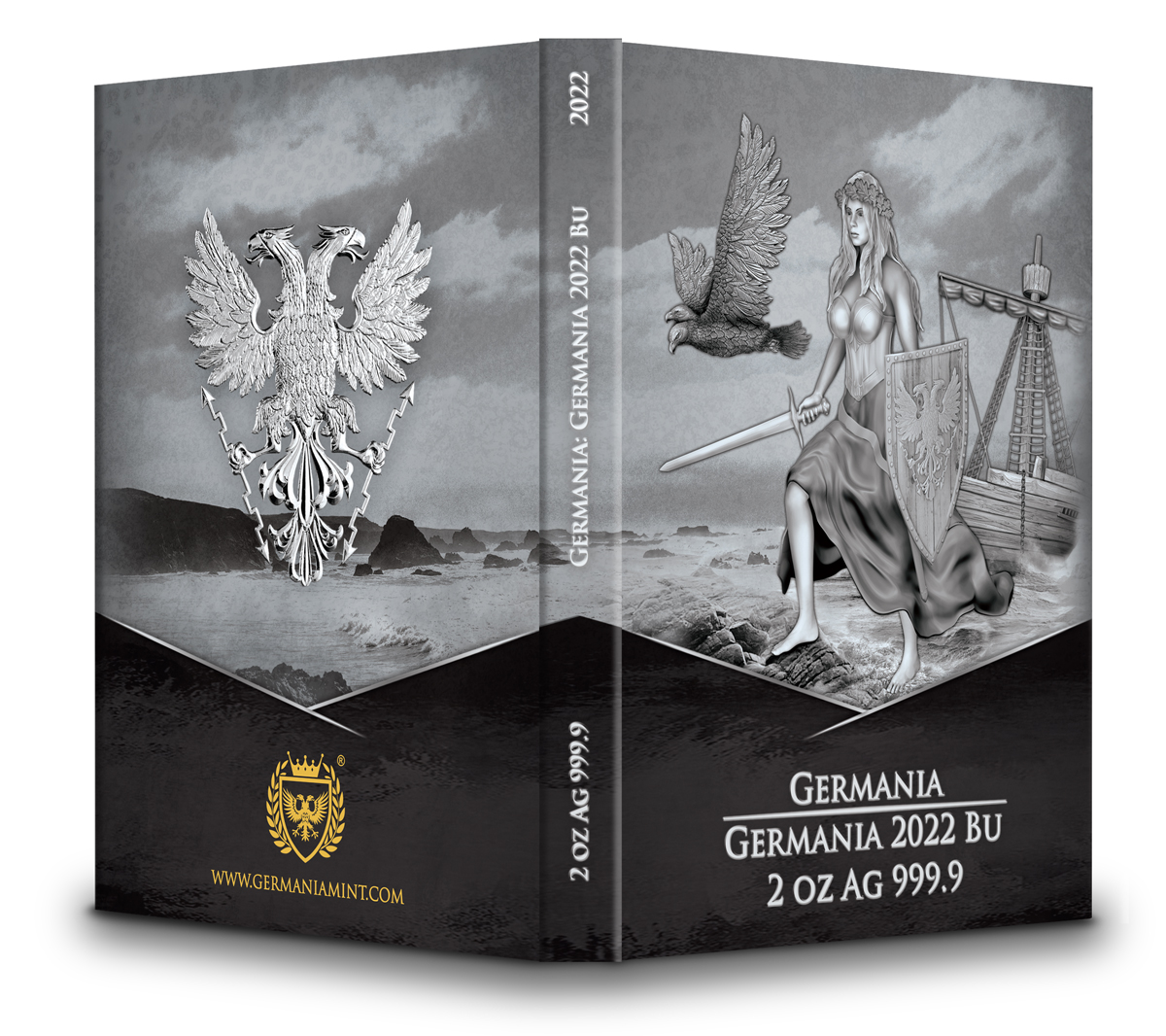 Sběratelská investiční mince 10 Mark Germania 2 oz Ag 2022 - číslováno - Obrázek 4