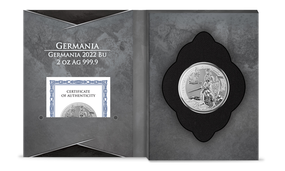 Sběratelská investiční mince 10 Mark Germania 2 oz Ag 2022 - číslováno - Obrázek 5