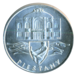 Stříbrná mince 50 Kčs Piešťany 1991 b.k.