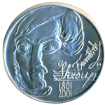 Stříbrná mince 200 Kč 200. výročí narození Františka Škroupa 2001 b.k.