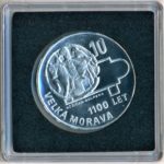 Stříbrná mince 10 Kčs 1100 let Velké Moravy 1966 Proof