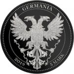 Sběratelská investiční mince 5 Mark Oak leaf Dubový list Vlajka s drahokamy 1 oz Ag 2019 - Obrázek 2