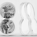 Sběratelská investiční mince 2*5 Mark Germania Beasts Fenrir BU 2*1 oz Ag 2022