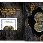 Sběratelská investiční mince 2*5 Mark Germania Beasts Fenrir BU, zlaceno, ruthenium 2*1 oz Ag 2022