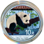 Sběratelská investiční mince 10 Yuan Panda kolorováno 30 g Ag 2016