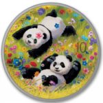 Sběratelská investiční mince 10 Yuan Panda Four Seasons - Jaro kolorováno 30 g Ag 2022