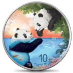Sběratelská investiční mince 10 Yuan Panda Four Elements - Water - Voda, kolorováno 30 g Ag 2023