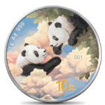 Sběratelská investiční mince 10 Yuan Panda Four Elements - Air - Vzduch, kolorováno 30 g Ag 2023