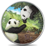 Sběratelská investiční mince 10 Yuan Panda Four Elements - Earth - Země, kolorováno 30 g Ag 2023