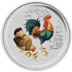Sběratelská investiční mince 50 Cents Rok kohouta kolorovaný 1/2 oz Ag 2017