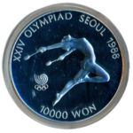 Sběratelská investiční mince 10 000 Won LOH Soul (Seoul) 1988 Proof - moderní gymnastika