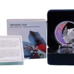Sběratelská investiční mince 25 Dollars ZOH Vancouver 2010 Proof Hologram - snowboard