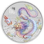 Sběratelská investiční mince Lunar Series III 1 Dollar Rok draka kolorovaný 1 oz Ag 2024 - bílý