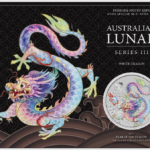 Sběratelská investiční mince Lunar Series III 1 Dollar Rok draka kolorovaný 1 oz Ag 2024 - bílý v blistru