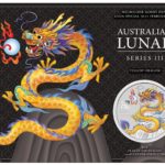 Sběratelská investiční mince Lunar Series III 1 Dollar Rok draka kolorovaný 1 oz Ag 2024 - žlutý v blistru