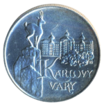 Stříbrná mince 50 Kčs Karlovy Vary 1991 b.k.
