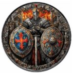 Sběratelská investiční mince One Dollar Knights of Honour Warrior of Fire  2024 Kolorováno