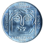 Stříbrná mince 25 Kčs 50. výročí Slovenského národního divadla 1970 b.k.