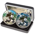 Sběratelská investiční mince 10 Yuan Panda Sada Noc a den kolorováno 30 g Ag 2025