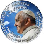 Sběratelská investiční mince 1 USD American Eagle Papež František Pozdrav 1 oz Ag 2025 - Obrázek 2