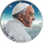 Sběratelská investiční mince 1 USD American Eagle Papež František In Memoriam 1 oz Ag 2025