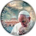 Sběratelská investiční mince 1 USD American Eagle Papež František In Memoriam 1 oz Ag 2025 - Obrázek 2