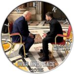 Sběratelská investiční mince 1 USD American Eagle Válka a mír Trump a Zelenský ve Vatikánu 1 oz Ag 2025