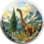 Sběratelská investiční mince 5 Dollars Dinosauři  Brachiosaurus 2025 Kolorováno