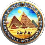 Sběratelská investiční mince 5 Dollars Starověký Egypt Pyramidy 2025 Kolorováno