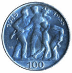 Stříbrná mince 100 Kč 10. výročí osvobození Československa 1955