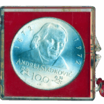 Pamětní stříbrná mince - medaile Andrej Sládkovič 1972 b.k. - nevydaná